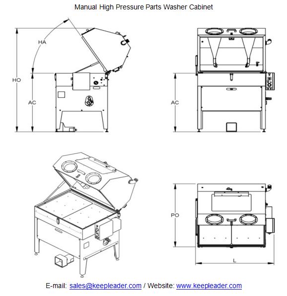 Manual High Pressure Parts Washer Cabinet